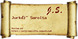 Jurkó Sarolta névjegykártya